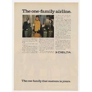  1968 Delta Airlines The One Family Airline Print Ad (23926 