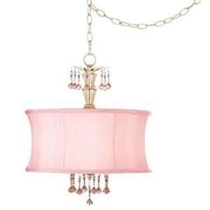 Pretty in Pink 3 Light 17 Wide Swag Pendant Chandelier  