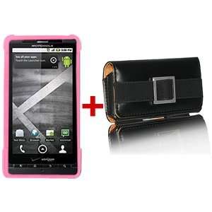   Case Leather Pouch Combo Baby Pink For Verizon Motorola Droid X Mb810