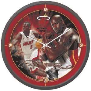  NBA Shaq ONeal & Dwyane Wade Heat Logo Wall Clock 
