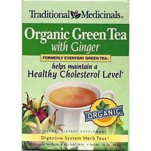 Traditional Medicinals Green Tea with Ginger, Organic   1 box (Pack of 