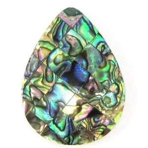  40mm abalone shell flat teardrop pendant bead