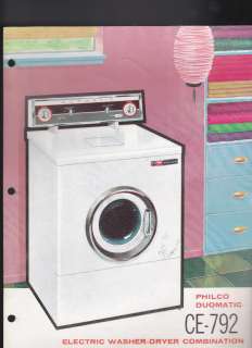 Philco Duomatic CE 792 Washer Dryer Combo ad sheet  
