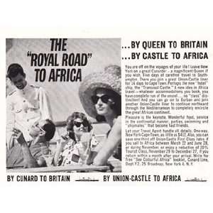    Print Ad 1962 Royal Road to Africa Union Castle Cunard Books