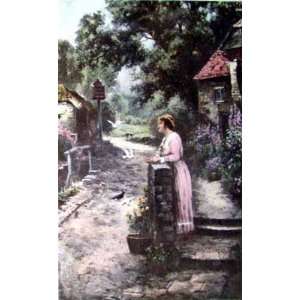  Feeding the Pigeons by Welbourn. Size 15.00 X 24.00 Art 