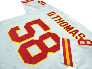   #58 Kansas City Chiefs Throwback White Sewn Mens Size Jersey  