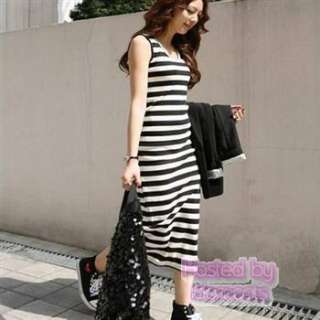 Stripe Maxi Dress   8263#