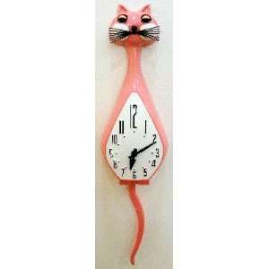  Animated Simone Cat Clock   Pink