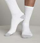   Gildan Mens crew Socks GL750 white with gray heel toe 