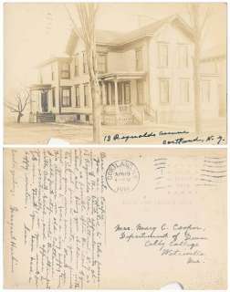Old 1916 AZO Photo Postcard 13 Reynolds Ave CORTLAND NY  