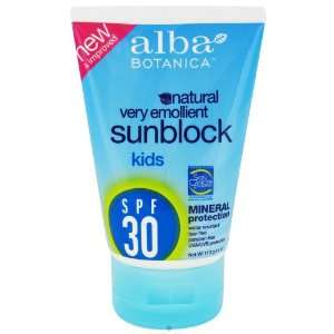 Alba Botanica Kids Mineral Sunblock SPF 30, 4 OZ