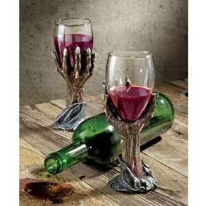  Gothic Zombie Hands Wine Blood Goblet   Set of 2