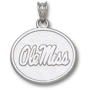   University of Mississippi Ole Miss Oval Pendant (Silver) Sports