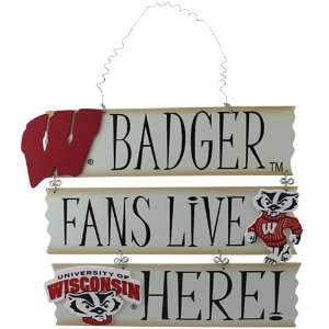 NCAA Wisconsin Badgers Fans Live Here Sign Sports 