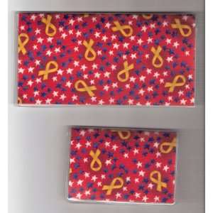   Cover Debit Set Support Our Troops Ribbon Red 