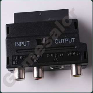 RGB Scart to 3 RCA S Video Audio AV TV Adapter #9711  