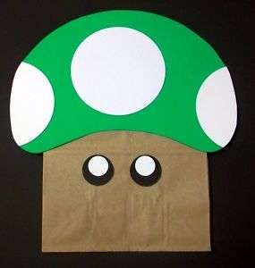 Super Mario Bros Mushroom Birthday Party Favor Bags  