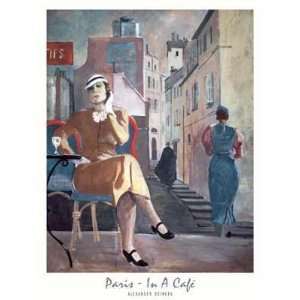  Paris In Cafe Poster Print