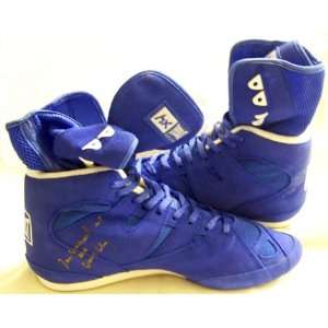 Muhammad Ali AKA Cassius Clay Autographed Everlast Blue Boxing Shoes 