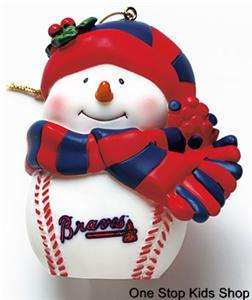 MLB Snowman MUSICAL HOLIDAY ORNAMENT Christmas CUBS BRAVES METS  