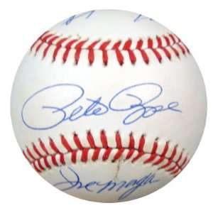 Signed Pete Rose Baseball   Joe Morgan Dave Conception George Foster 