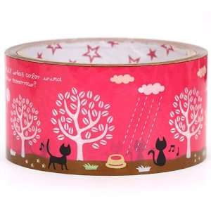  big pink Sticky Tape with black kitty Toys & Games