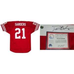  Deion Sanders Autographed Red Custom Jersey Sports 