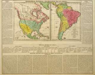 North and South America Historical Map 1821  