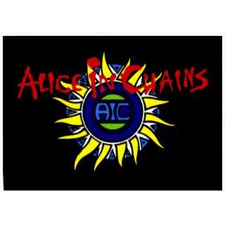  Alice in Chains   Sun Logo on Black Rectangle   Sticker 