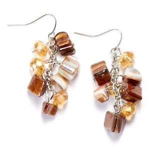  Lifestyle Studios Brown Chip Cluster Earrings Jewelry