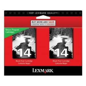  Lexmark #14 X2600/X2670 Black Return Program Ink 2 Pack 