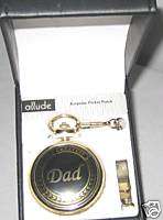 Allude Gold Tone w/Black Front   Dad Pocket Watch  