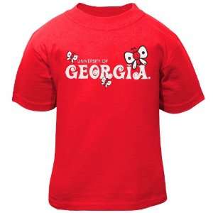  Georgia Bulldogs Infant Girls Butterfly T Shirt   Red 