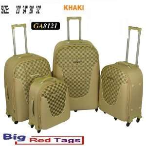  GA8121KHAKI Rolling Travel Luggage Set 4 pc duffel bag 