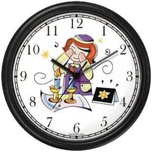  Girl Blessing the Candles Judaica Jewish Theme Wall Clock 