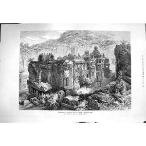  1876 Kailas Cave Temples Ellora India Architecture