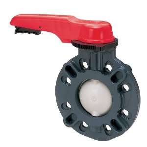Asahi America Type 57 PVC Butterfly Valve, Lever Handle, 6 Pipe Size 
