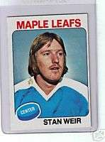 1975/76 Topps #132 Stan Weir Maple Leafs NM  