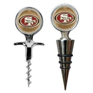   49ers Cork Screw and Wine Bottle Topper Set