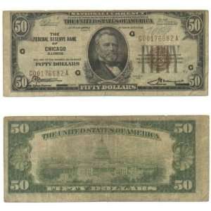  1929 $50 Federal Reserve Bank Note, Chicago (G 