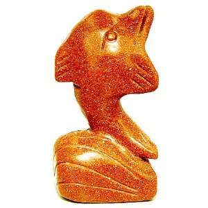  Good Luck Talisman Goldstone Dolphin Gemstone Carving 