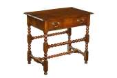   bobbin turned single drawer 17th century design side table lowboy