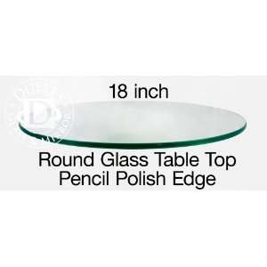  Glass Table Top 18 Round, 3/8 Thick, Pencil Edge 