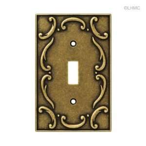  Single Switch Wall Plate   French Lace   Antique Brass L 