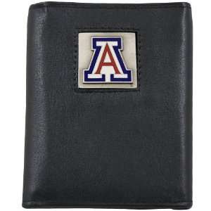  Arizona Wildcats Tri Fold Black Leather Wallet Sports 