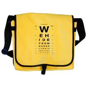    Messenger Bag Optometrist Opthamologist Eye Chart 