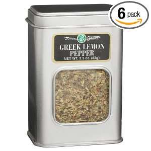 Dean Jacobs Greek Lemon Pepper, 2.9 Ounce Tins (Pack of 6)  
