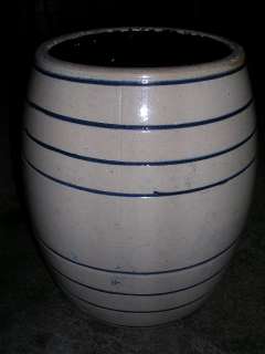   POTTERY BLUE STRIPE NO 4 ICE WATER COOLER STONEWARE CROCK  