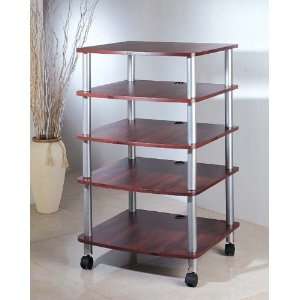  VTI AR405 AV Stand (4 poles / 5 shelves with casters 