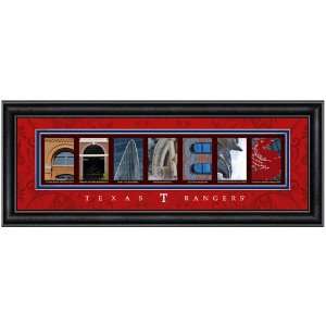  MLB Texas Rangers 8 x 20 Framed Letter Art Sports 